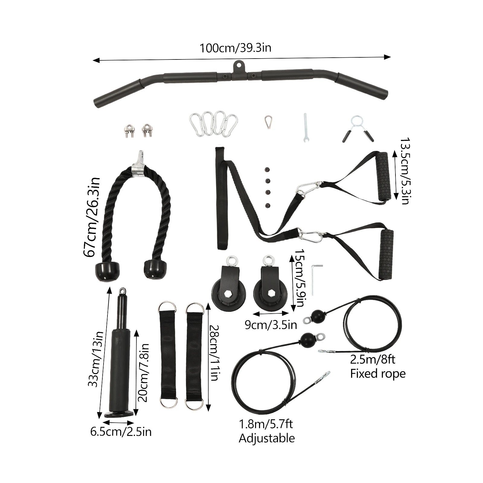 Adjustable Cable Pulley System – Home Gym Fitness Equipment