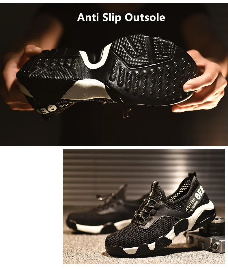 Breathable Summer Safety Shoes – Steel Toe Work Sneakers