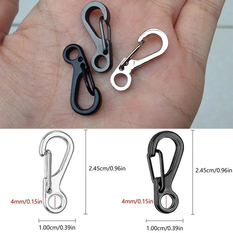 10Pcs Mini Carabiner Keychain Clips for EDC & Camping