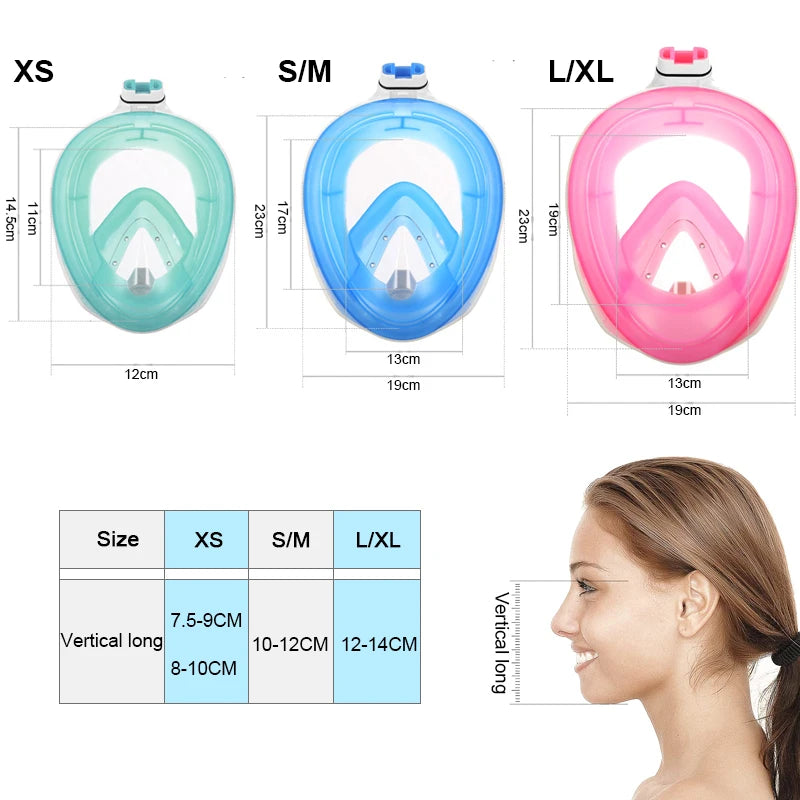 Full Face Anti-Fog Snorkeling Mask for Adults & Kids