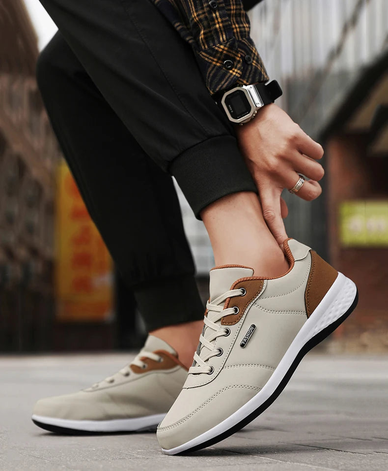 Balan Men’s Leather Sneakers – Breathable & Non-Slip