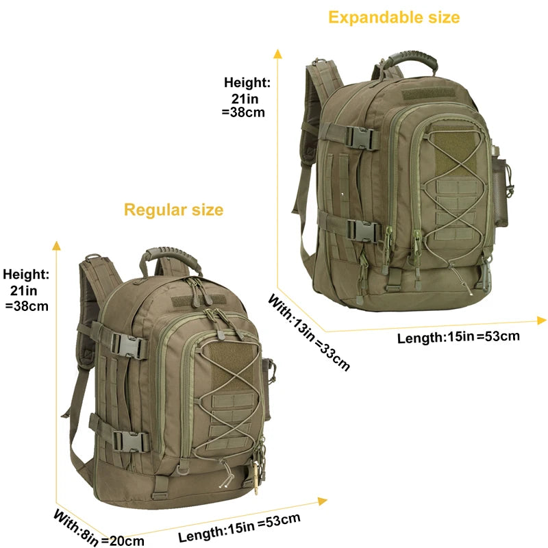 65L Tactical Hiking Backpack – Military Outdoor Rucksack
