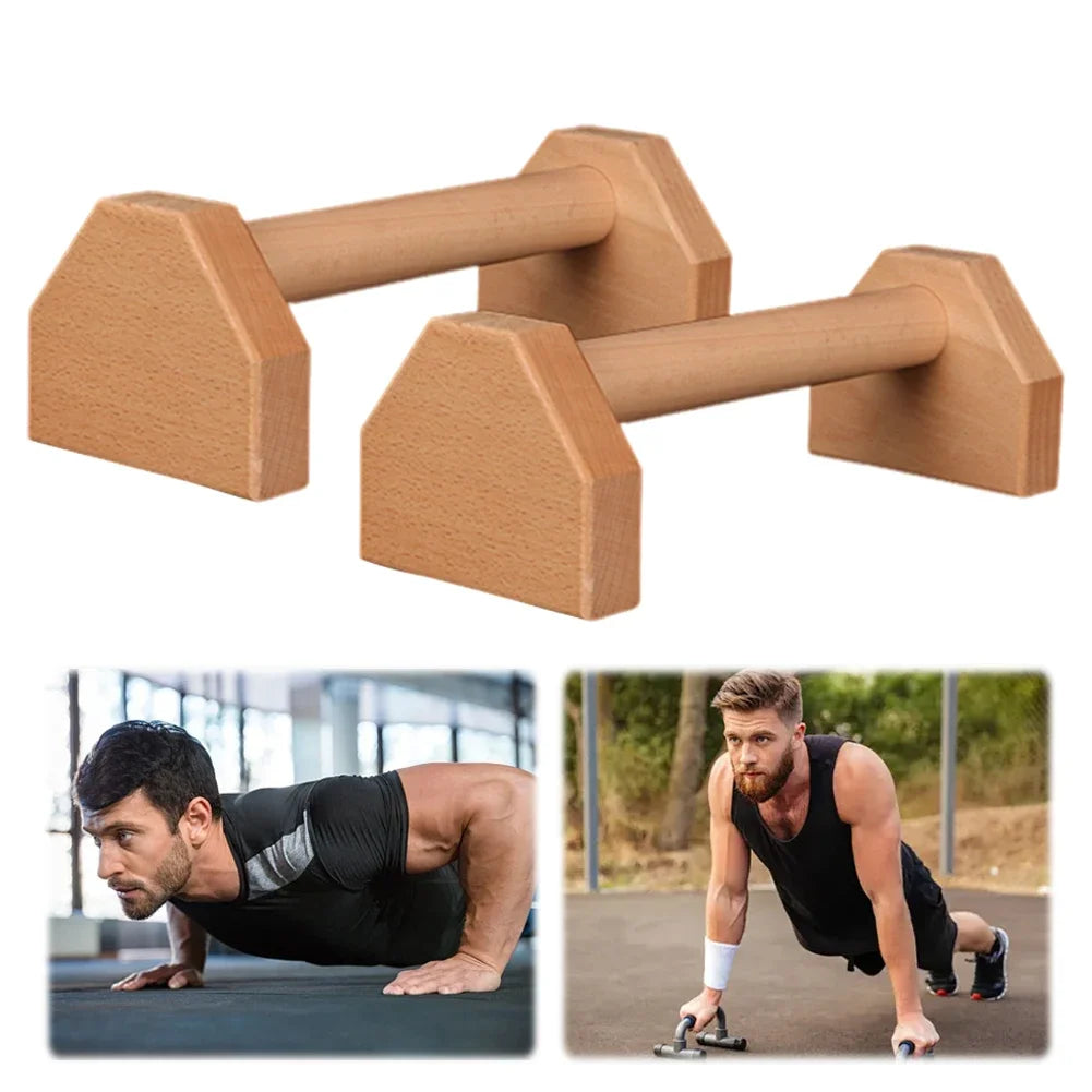 Wooden Push-Up Bars – Non-Slip Heavy Duty Stand