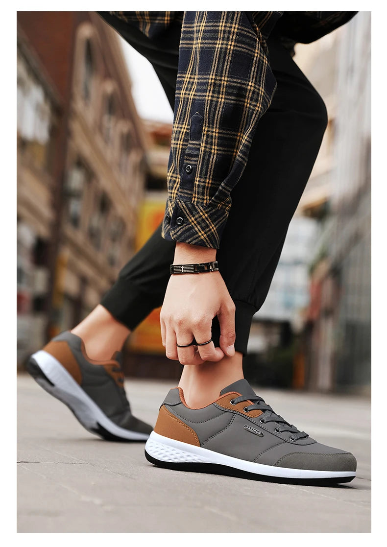 Balan Men’s Leather Sneakers – Breathable & Non-Slip