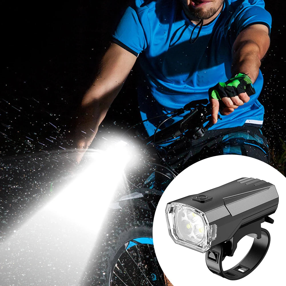 USB Rechargeable 3-LED Bike Headlight – Waterproof
