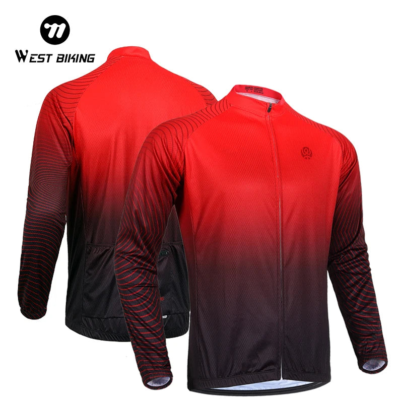 WEST BIKING Long Sleeve Cycling Jersey – Men’s Racing Shirt