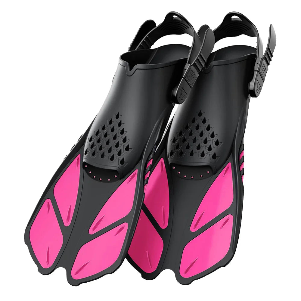 Adjustable Short Snorkel Fins – Open Heel Swim Flippers