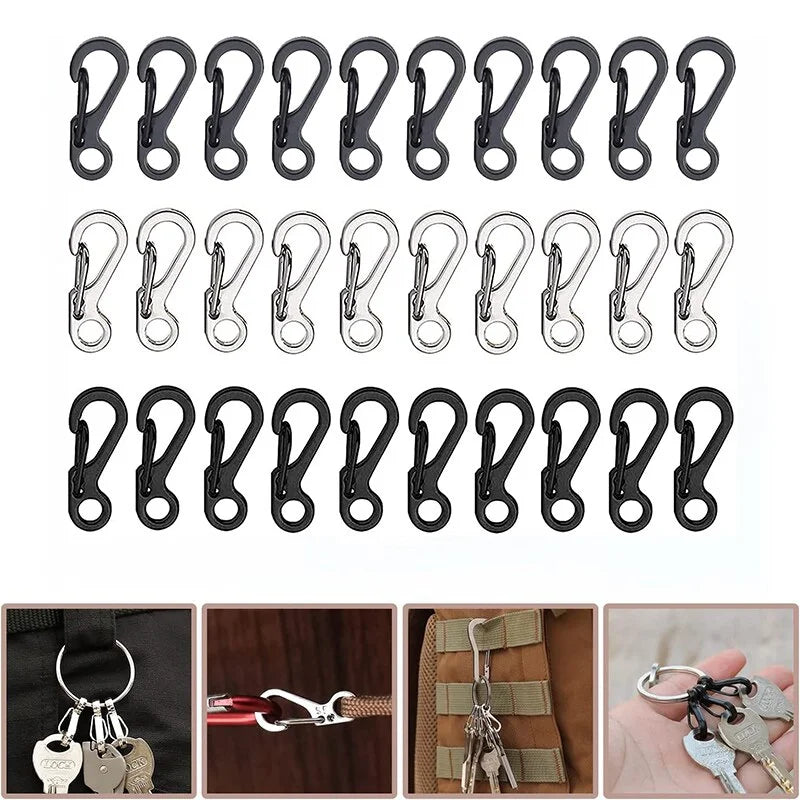 10Pcs Mini Carabiner Keychain Clips for EDC & Camping