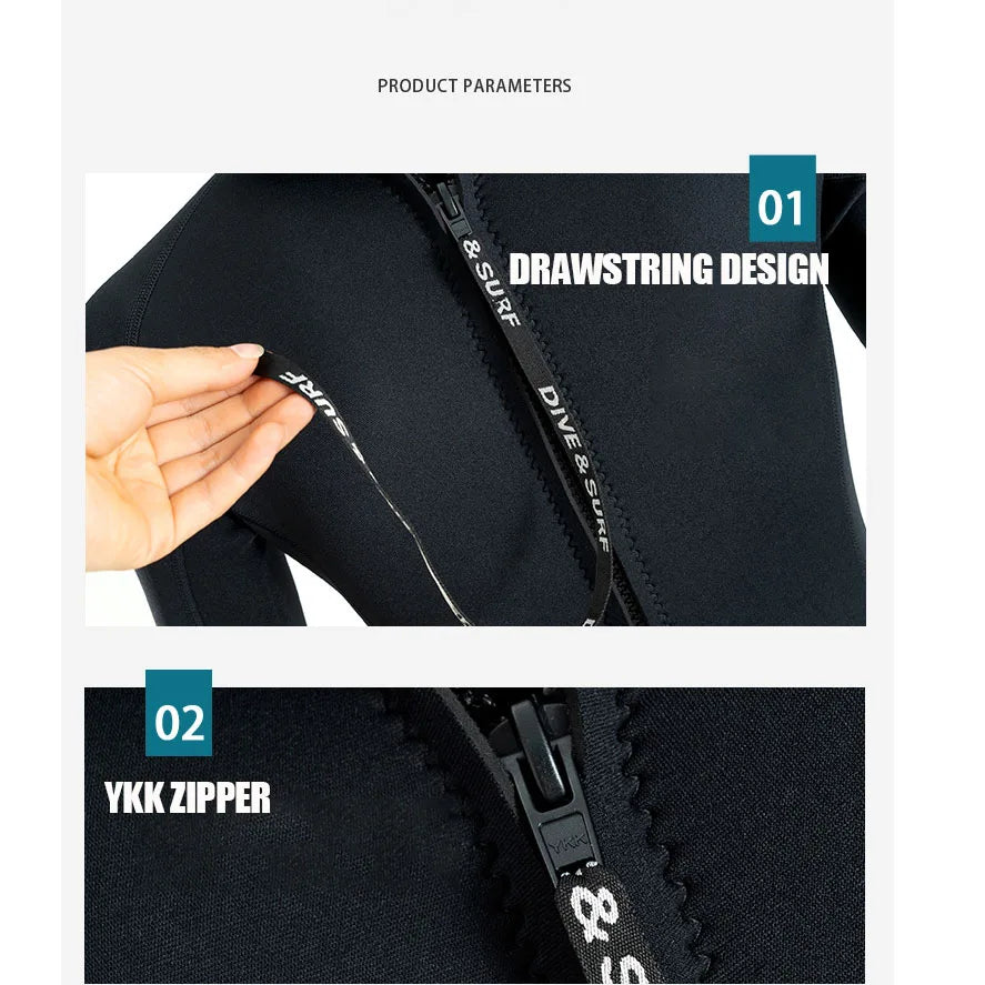 3mm Men’s Neoprene Full Wetsuit for Diving & Surfing