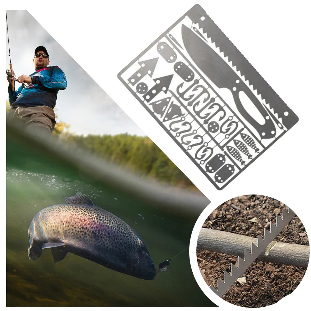 Portable EDC Survival Fishing Hook Card Tool
