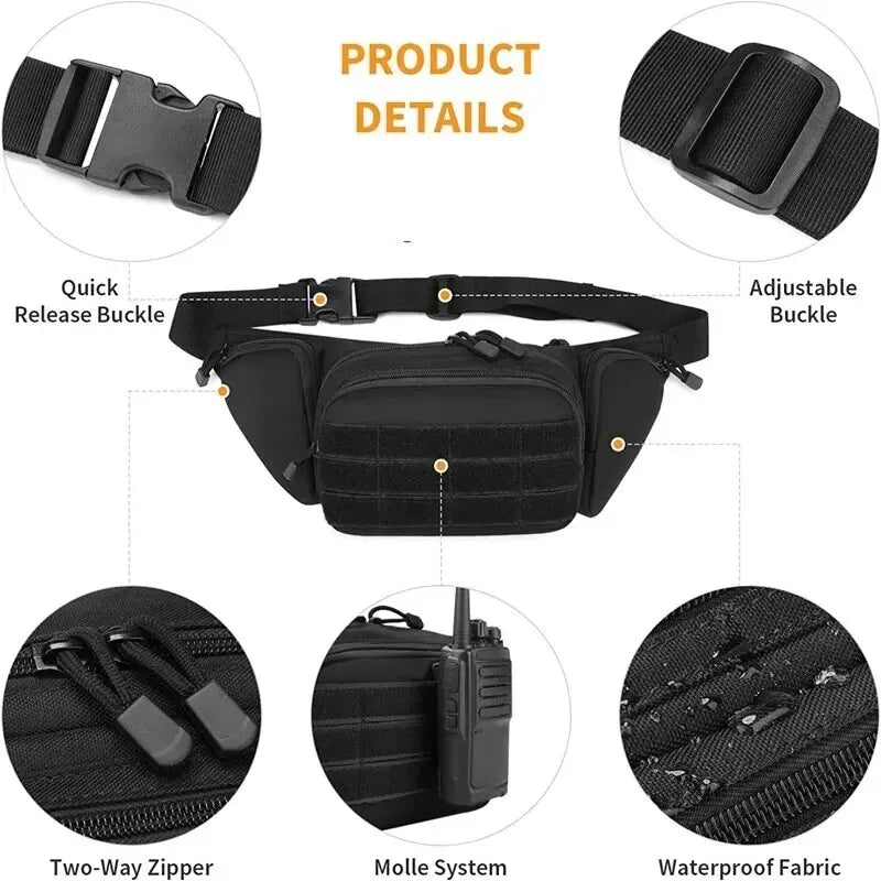 Tactical Nylon Waist Pack – Outdoor Hiking Phone Pouch