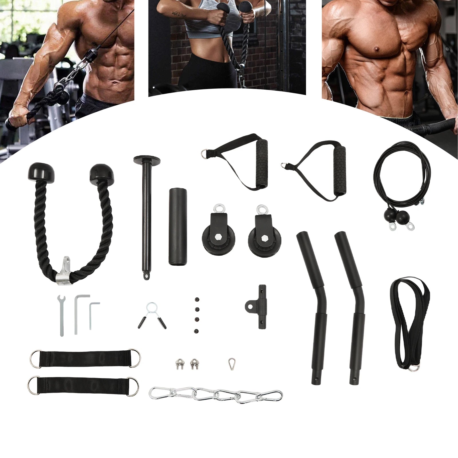 Adjustable Cable Pulley System – Home Gym Fitness Equipment