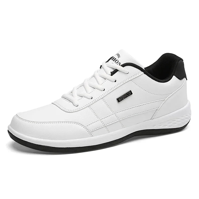 Men’s Leather Lace-Up Sneakers – Waterproof & Vulcanized