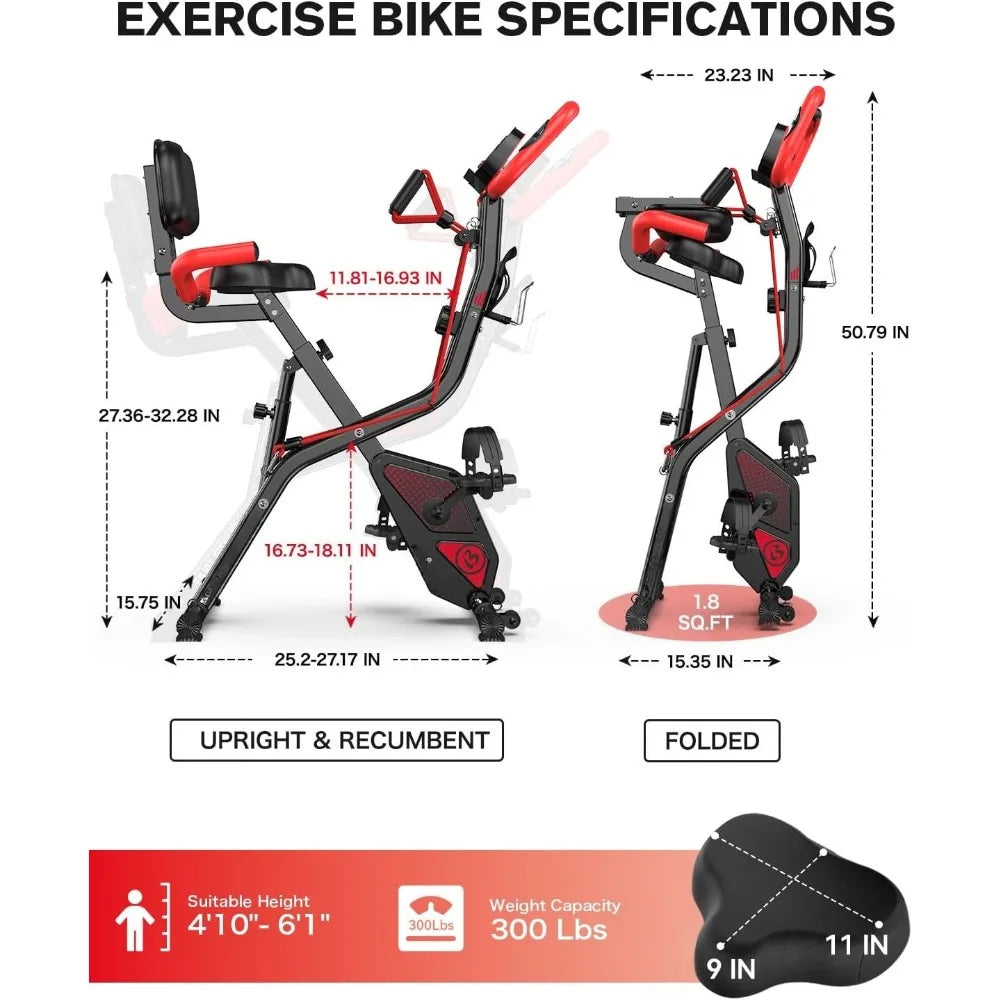 Folding Magnetic Exercise Bike – Upright Indoor X-Bike
