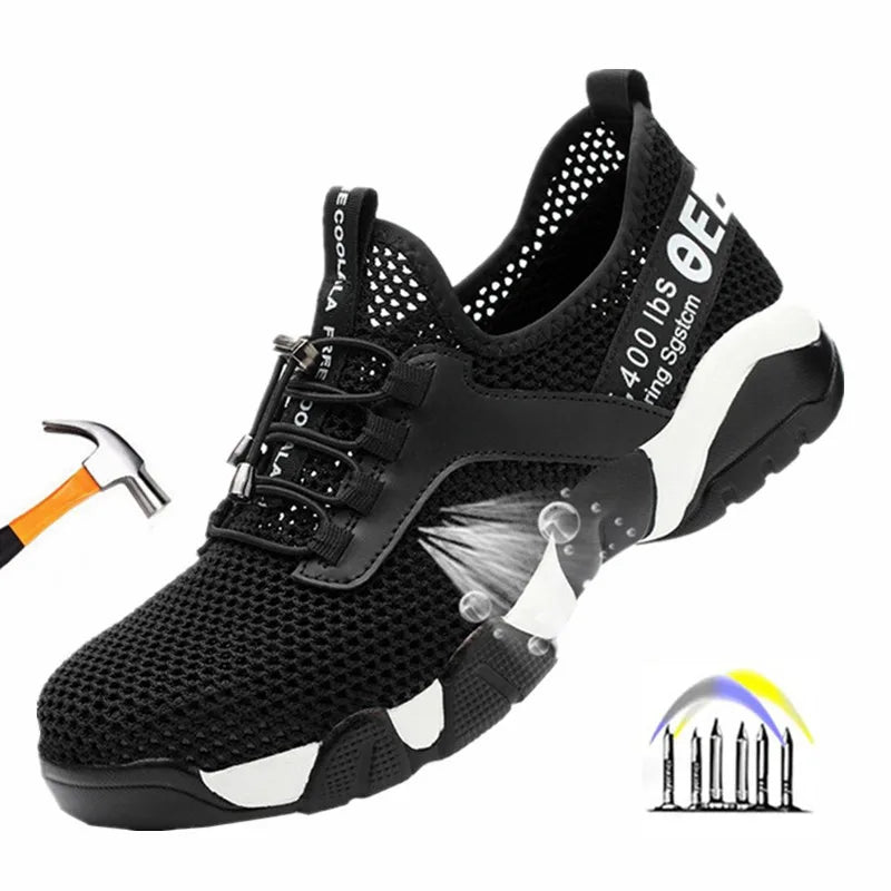 Breathable Summer Safety Shoes – Steel Toe Work Sneakers