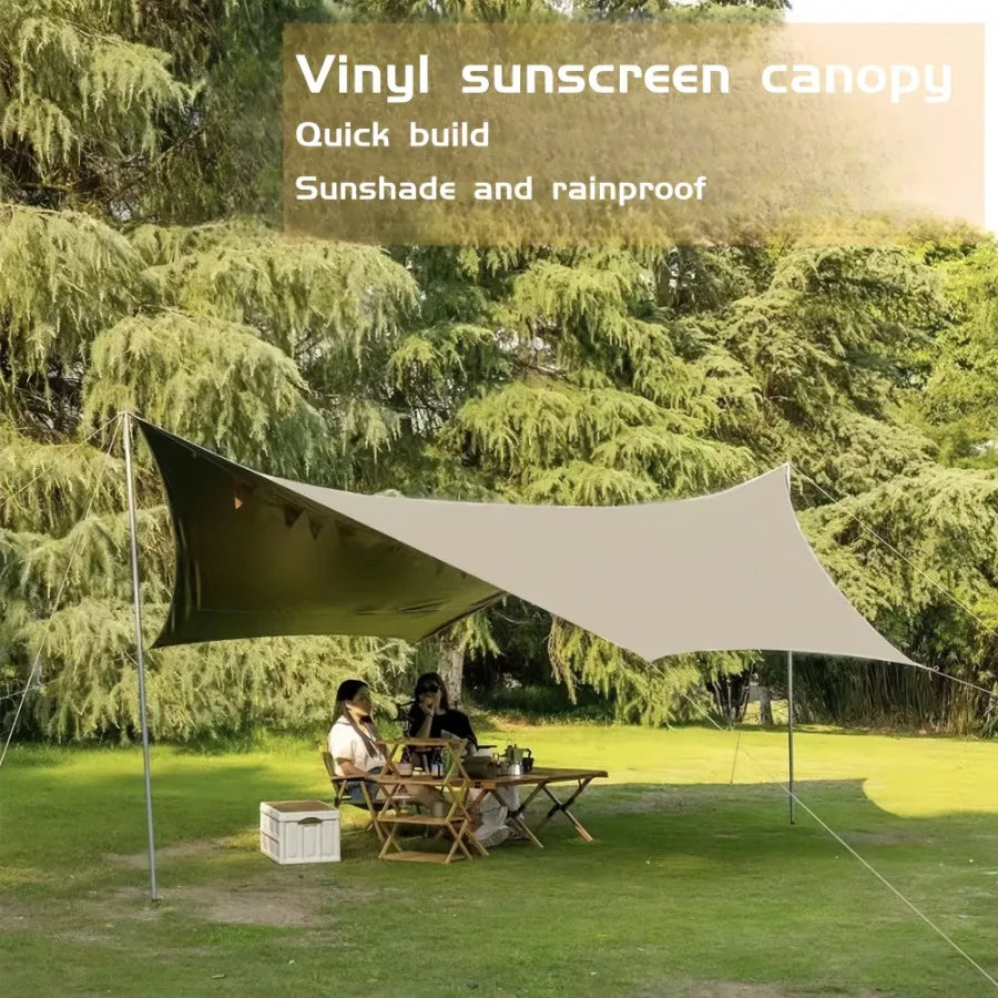 Waterproof Hammock Rain Fly Tarp with Poles