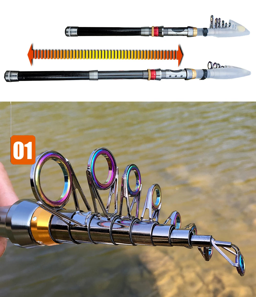 Carbon Fiber Telescopic Fishing Rod & Reel Combo (1.8-3.6m)