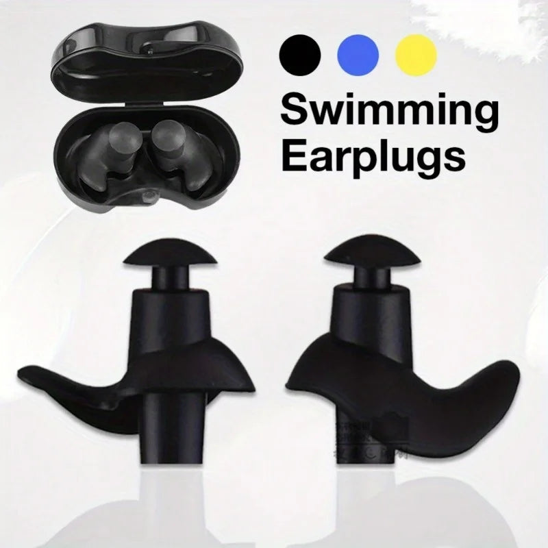 2PCS Reusable Waterproof Silicone Swimming Earplugs