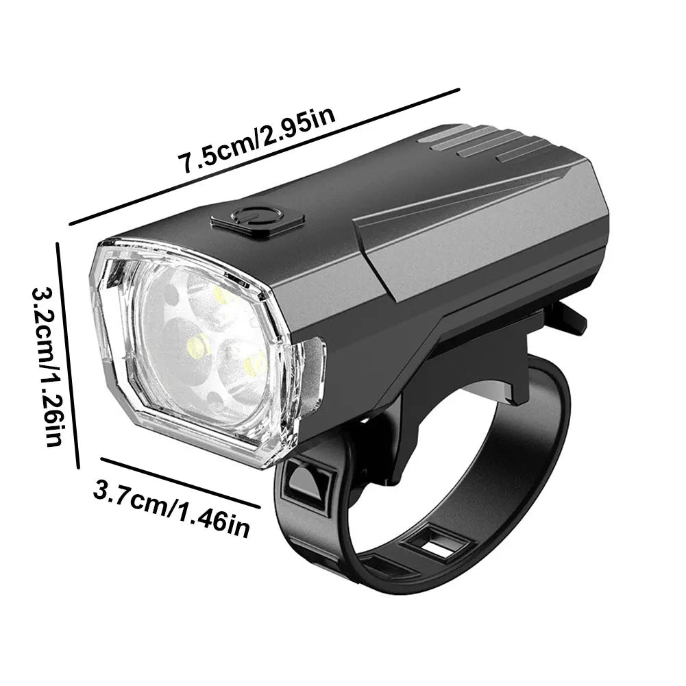 USB Rechargeable 3-LED Bike Headlight – Waterproof