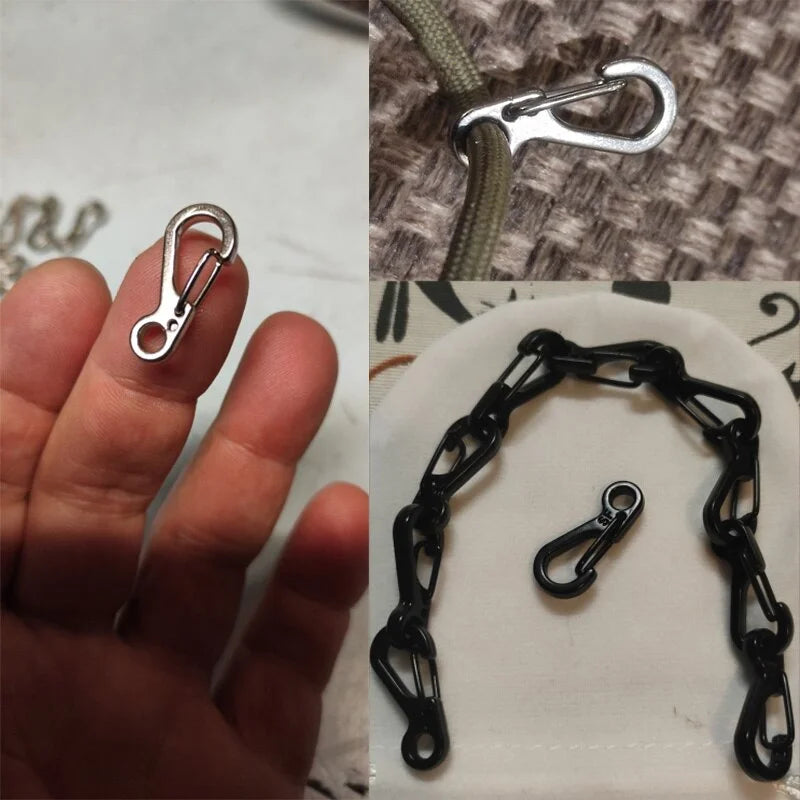 10Pcs Mini Carabiner Keychain Clips for EDC & Camping