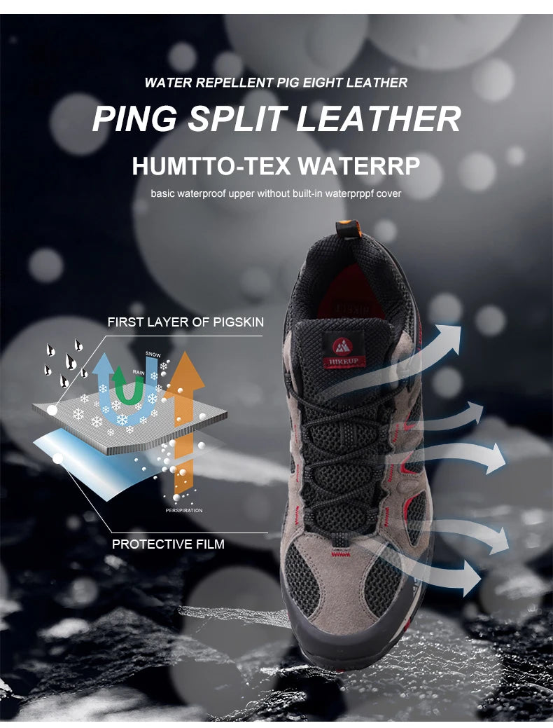 HIKEUP Men’s Non-Slip Breathable Hiking Shoes