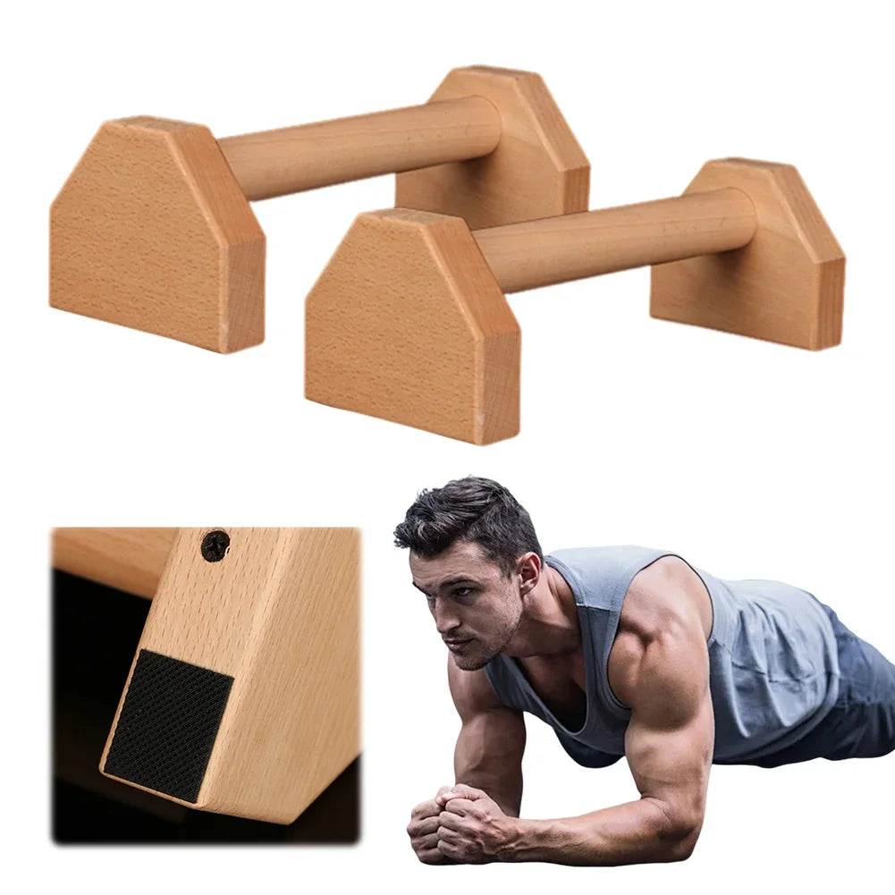 Wooden Push-Up Bars – Non-Slip Heavy Duty Stand