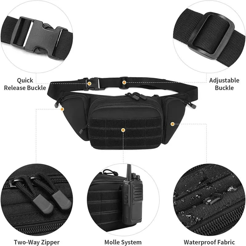 Tactical Nylon Waist Pack – Outdoor Hiking Phone Pouch