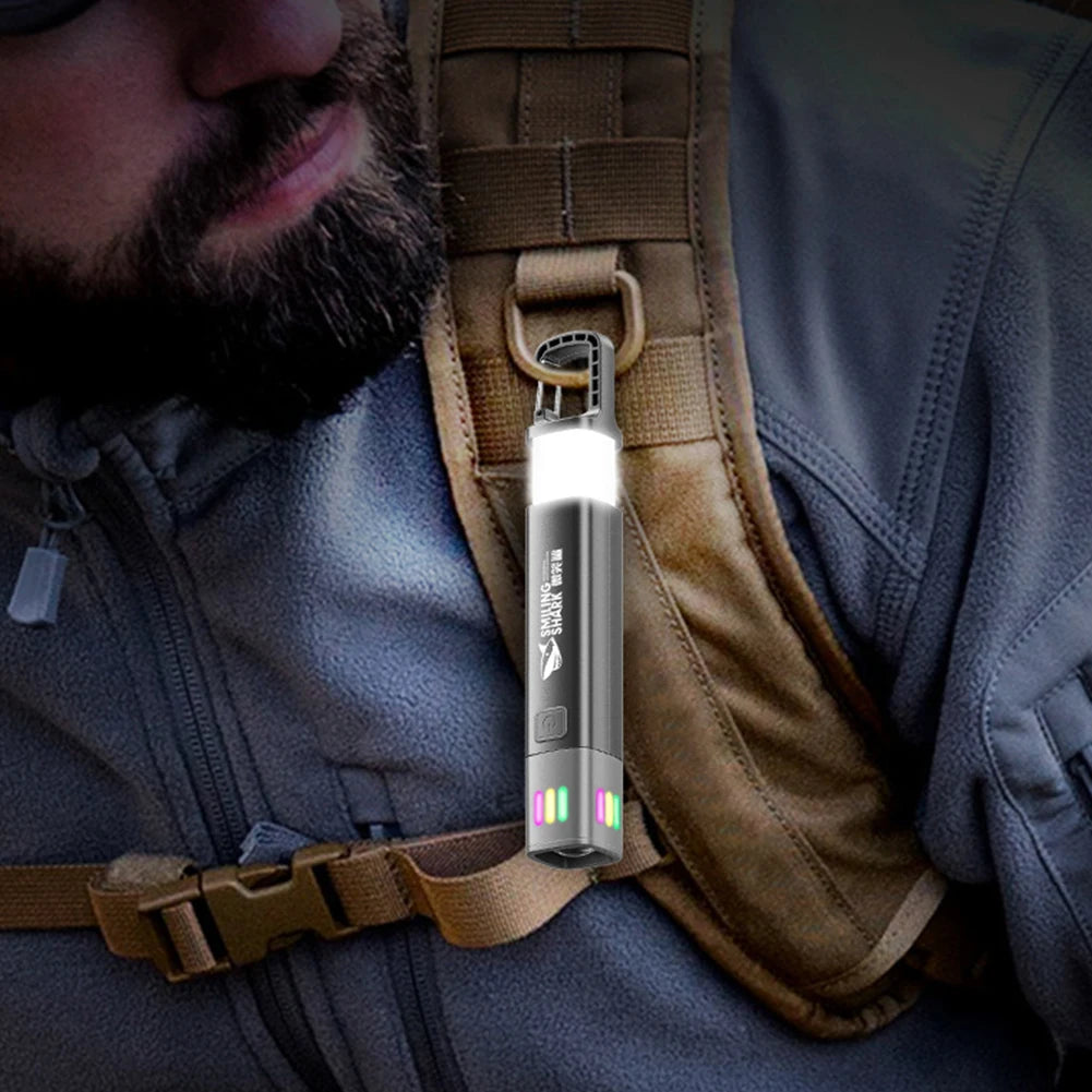 XPE+COB LED Zoomable Flashlight with Side Floodlight