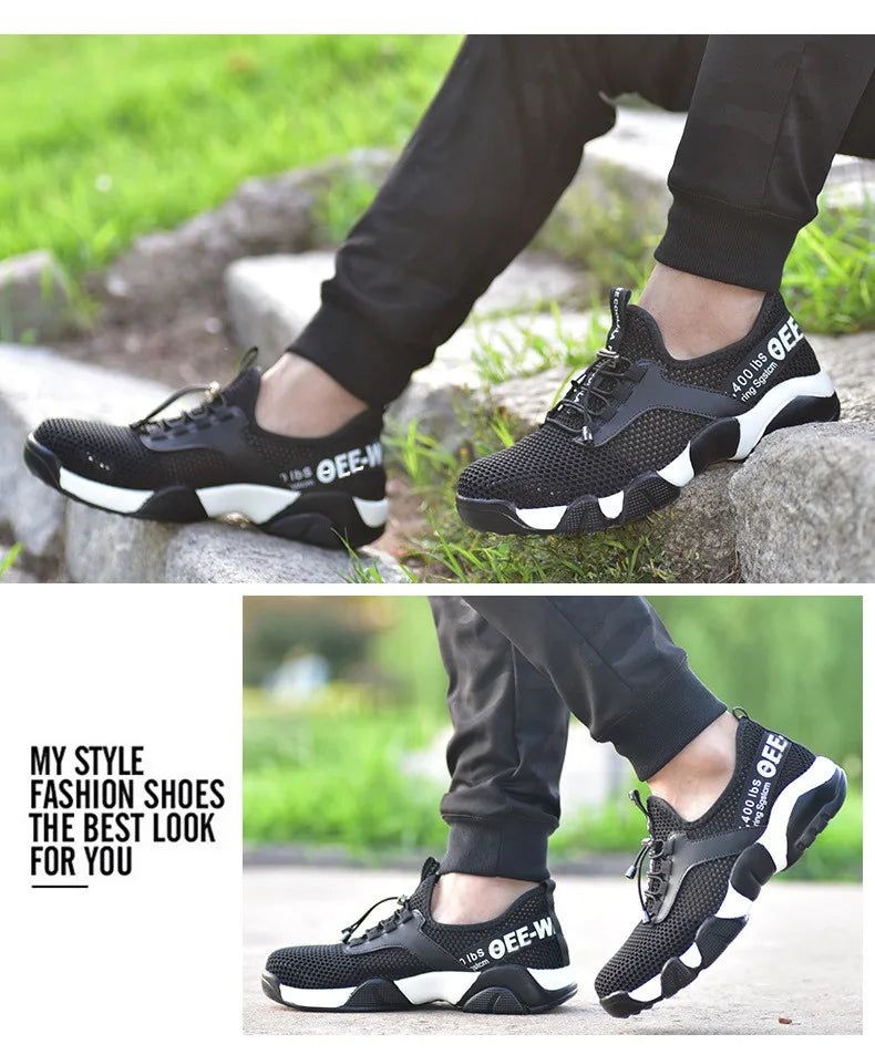 Breathable Summer Safety Shoes – Steel Toe Work Sneakers