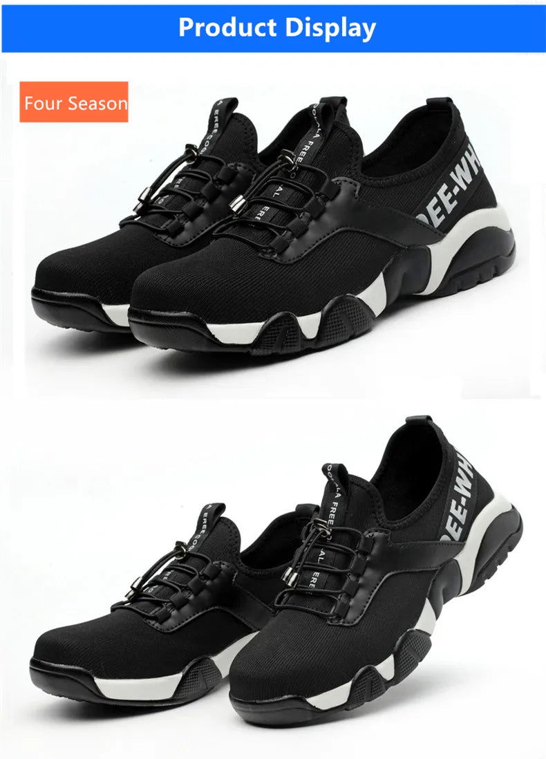 Breathable Summer Safety Shoes – Steel Toe Work Sneakers