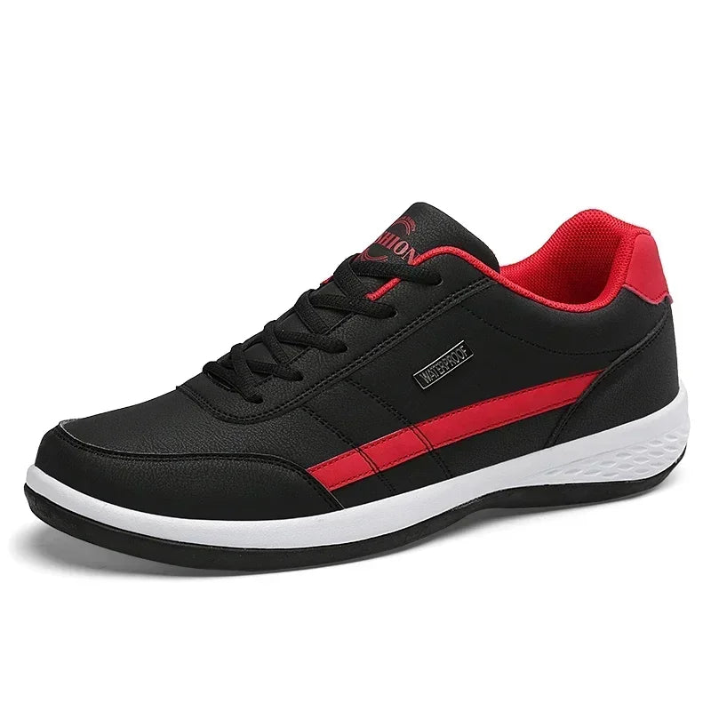 Men’s Leather Lace-Up Sneakers – Waterproof & Vulcanized