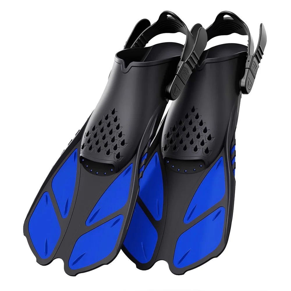 Adjustable Short Snorkel Fins – Open Heel Swim Flippers
