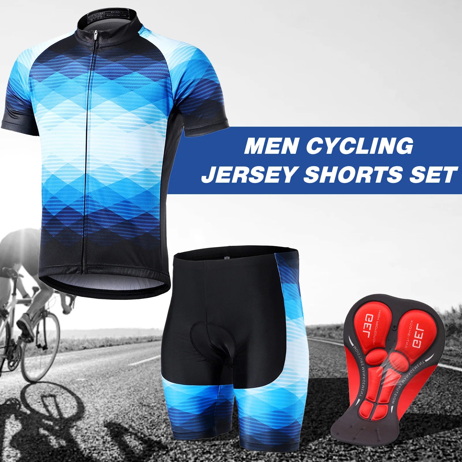 Lixada Men’s Cycling Jersey & Padded Shorts Set