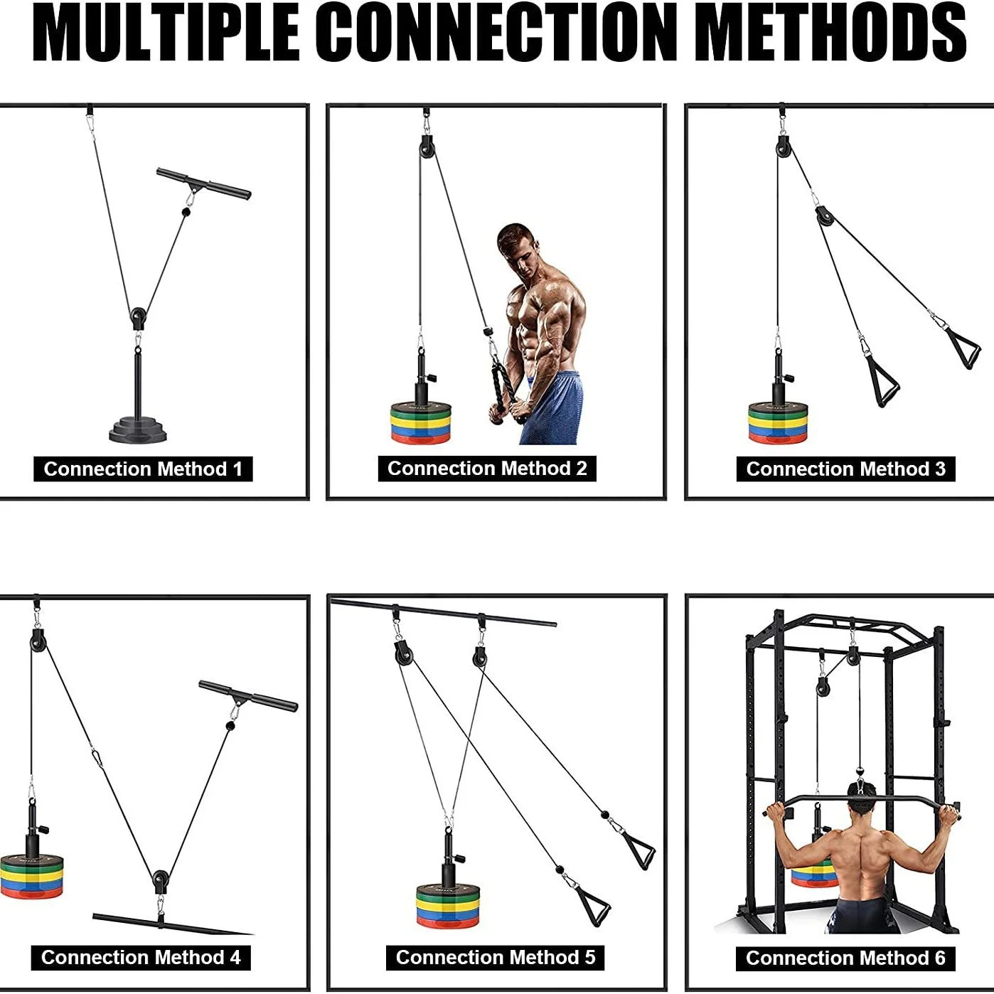 Adjustable Cable Pulley System – Home Gym Fitness Equipment