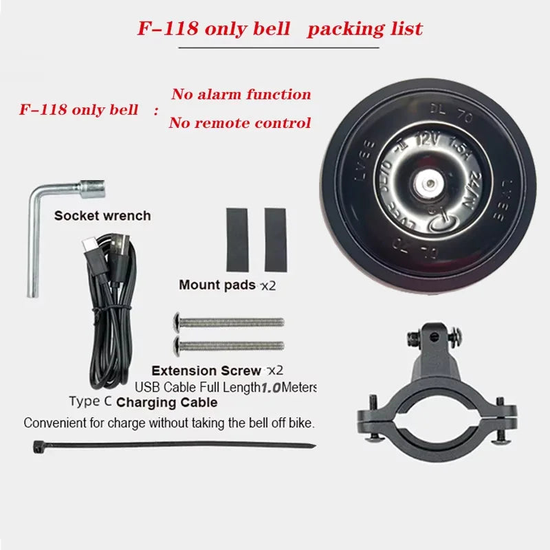 FEDOG Electric Bike Horn & Anti-Theft Alarm