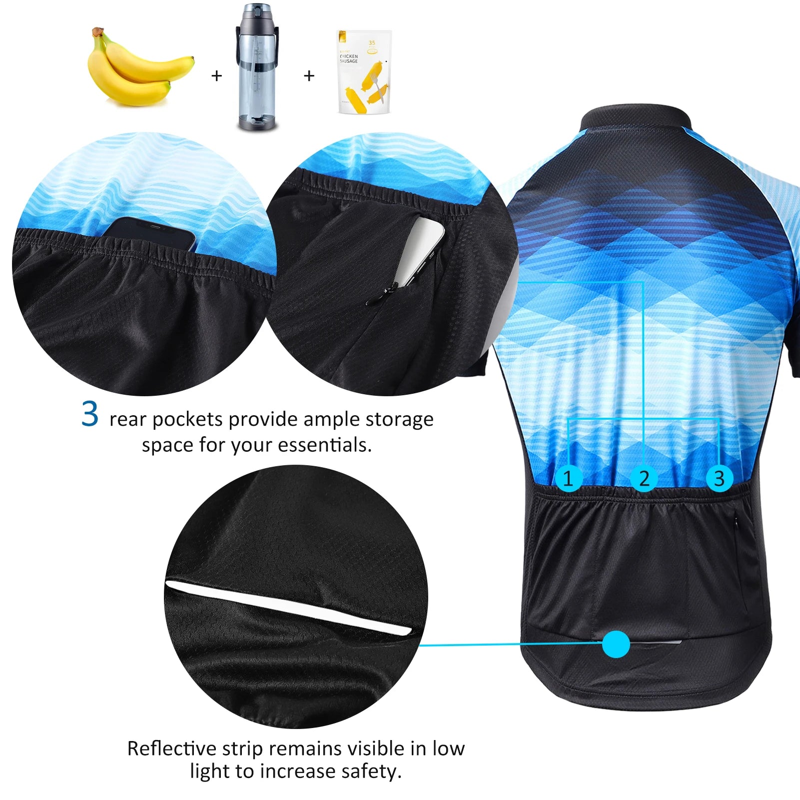 Lixada Men’s Cycling Jersey & Padded Shorts Set