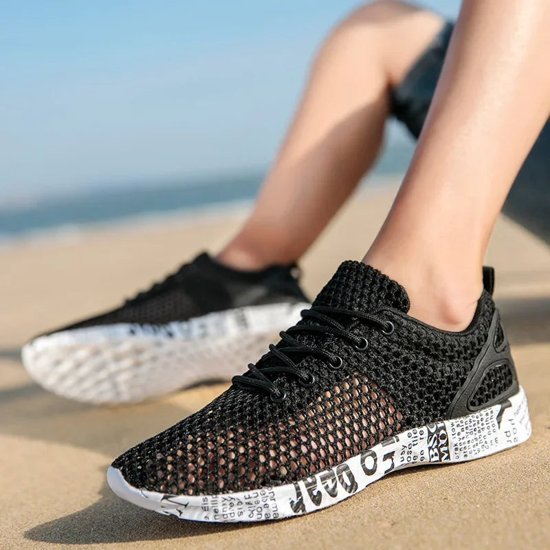 Men’s Summer Aqua Sneakers – Mesh Water Sport Shoes