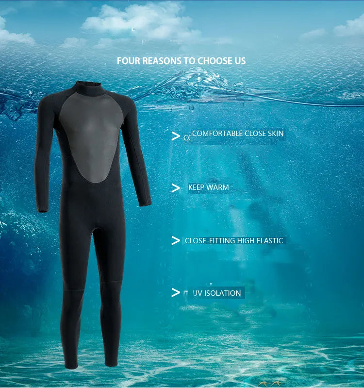 3mm Men’s Neoprene Full Wetsuit for Diving & Surfing