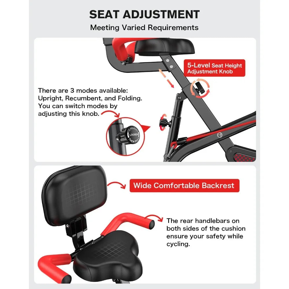 Folding Magnetic Exercise Bike – Upright Indoor X-Bike