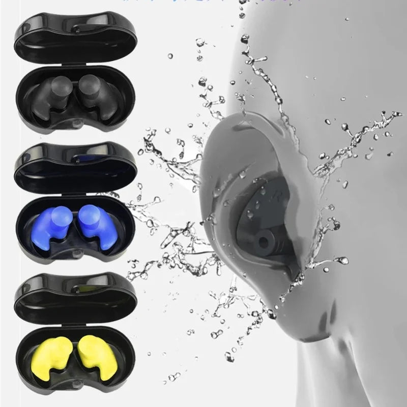 2PCS Reusable Waterproof Silicone Swimming Earplugs
