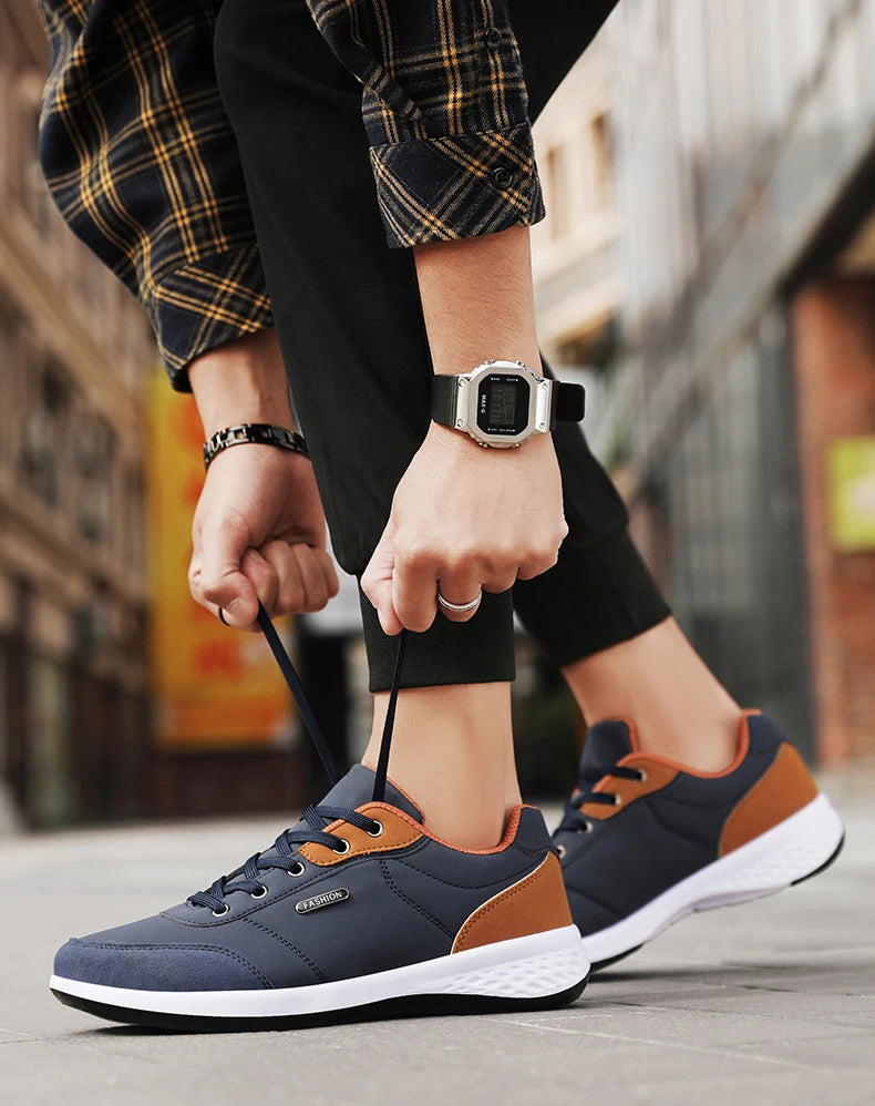 Balan Men’s Leather Sneakers – Breathable & Non-Slip