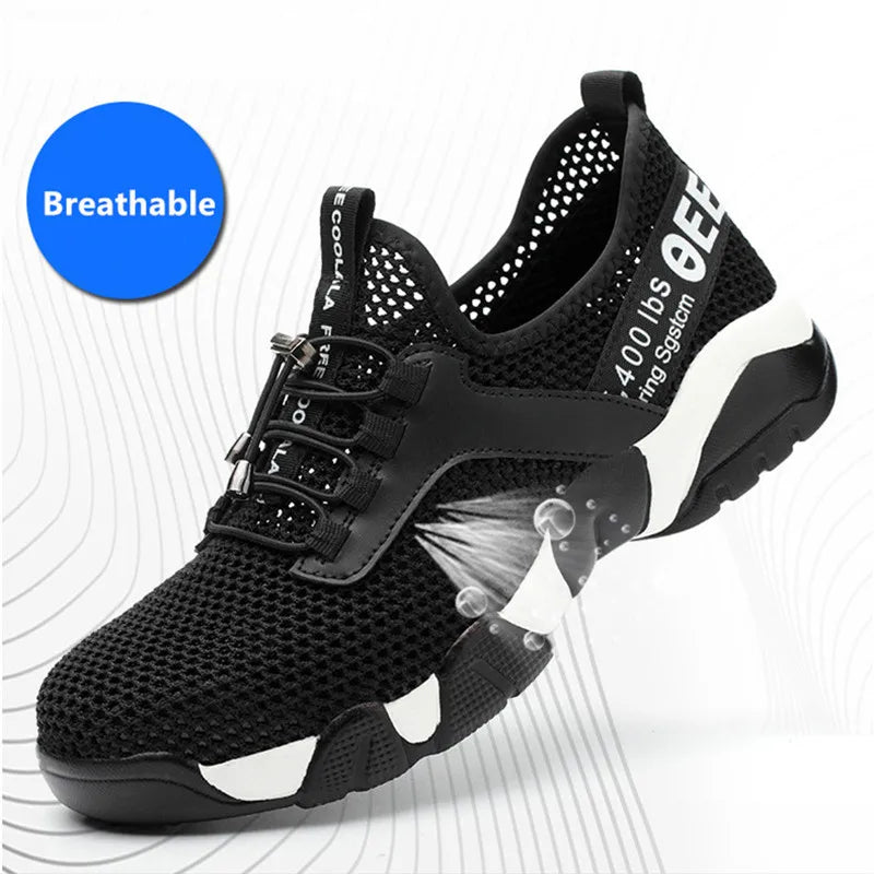Breathable Summer Safety Shoes – Steel Toe Work Sneakers