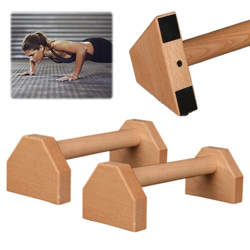 Wooden Push-Up Bars – Non-Slip Heavy Duty Stand