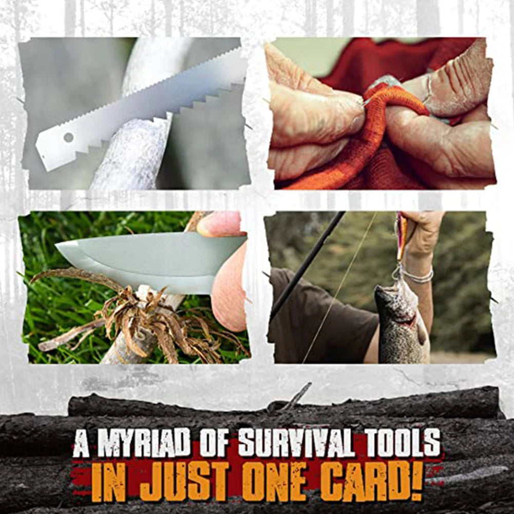 Portable EDC Survival Fishing Hook Card Tool