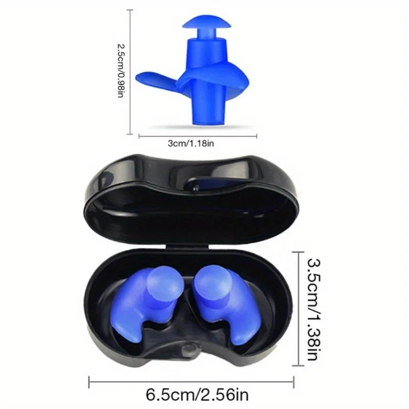 2PCS Reusable Waterproof Silicone Swimming Earplugs