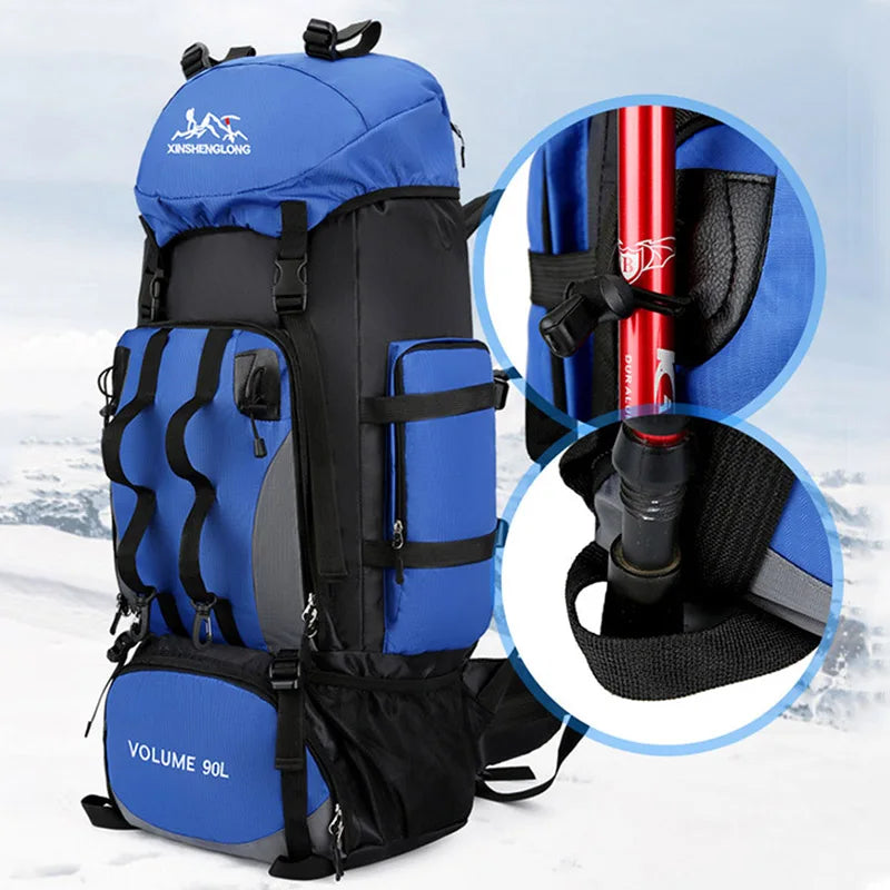 90L Waterproof Hiking Camping Backpack – Large Outdoor Rucksack