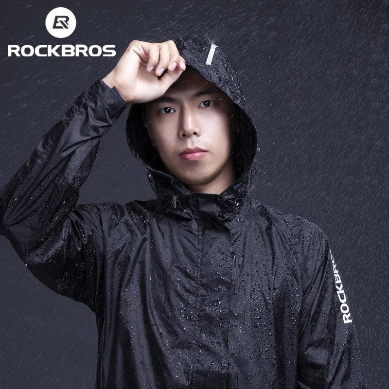 ROCKBROS Waterproof Cycling Jacket – Reflective & Hooded