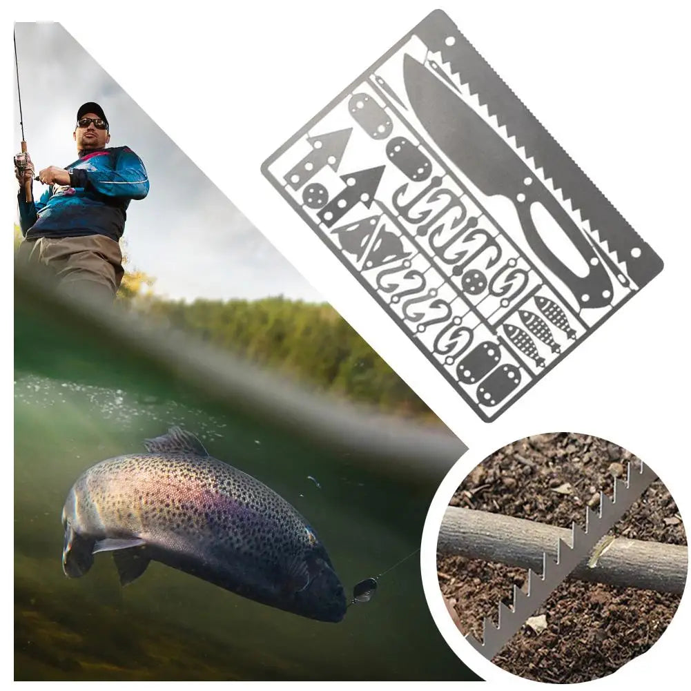 Portable EDC Survival Fishing Hook Card Tool