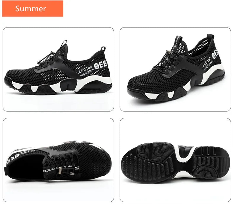 Breathable Summer Safety Shoes – Steel Toe Work Sneakers