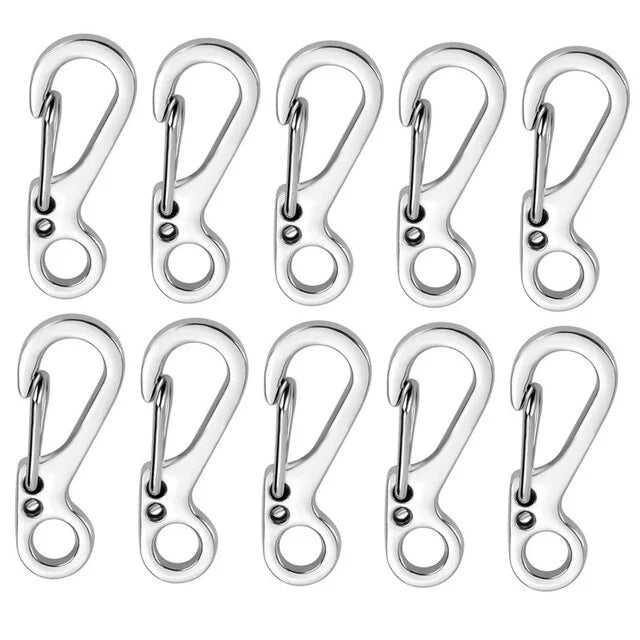 10Pcs Mini Carabiner Keychain Clips for EDC & Camping